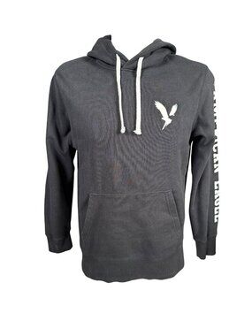 American Eagle men's hoodie sweatshirt black long sleeve stretchy pullover M